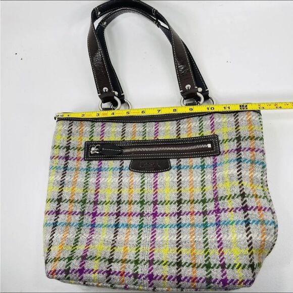 *Coach* Penelope *CABIN COUTURE* Plaid Wool Tweed Leather Trim Handbag - Picture 8 of 12